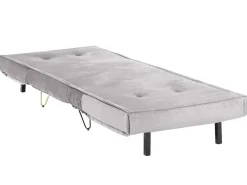 Divano letto singolo VESTFOLD Velluto Grigio