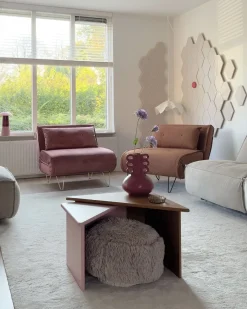 Divano letto singolo VESTFOLD Velluto Rosa