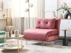 Divano letto singolo VESTFOLD Velluto Rosa