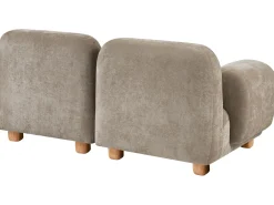 Divano modulare 2 posti AMLI Tessuto Beige con ottomana
