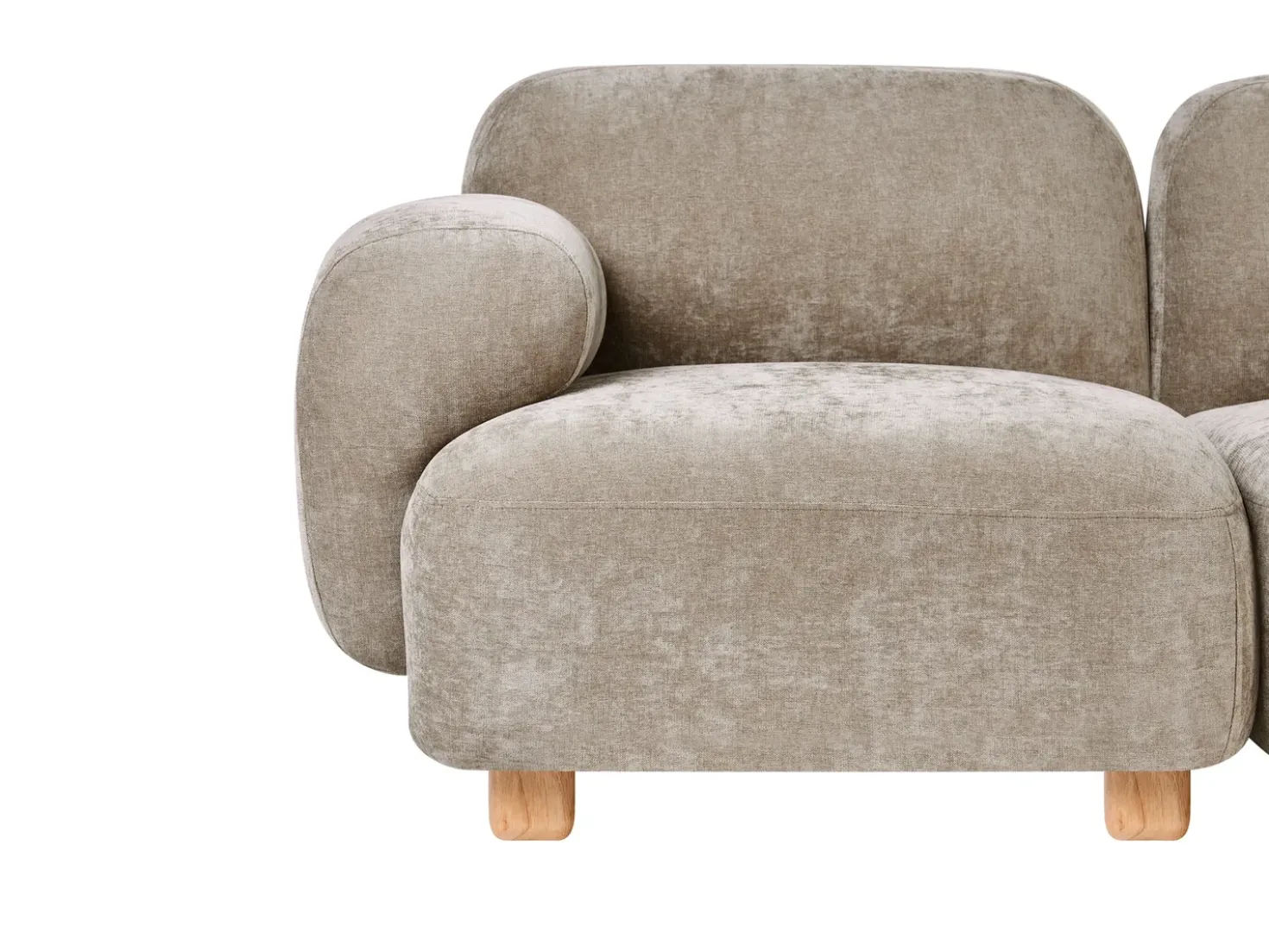Divano modulare 2 posti AMLI Tessuto Beige con ottomana