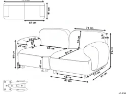 Divano modulare 2 posti AMLI Tessuto Beige