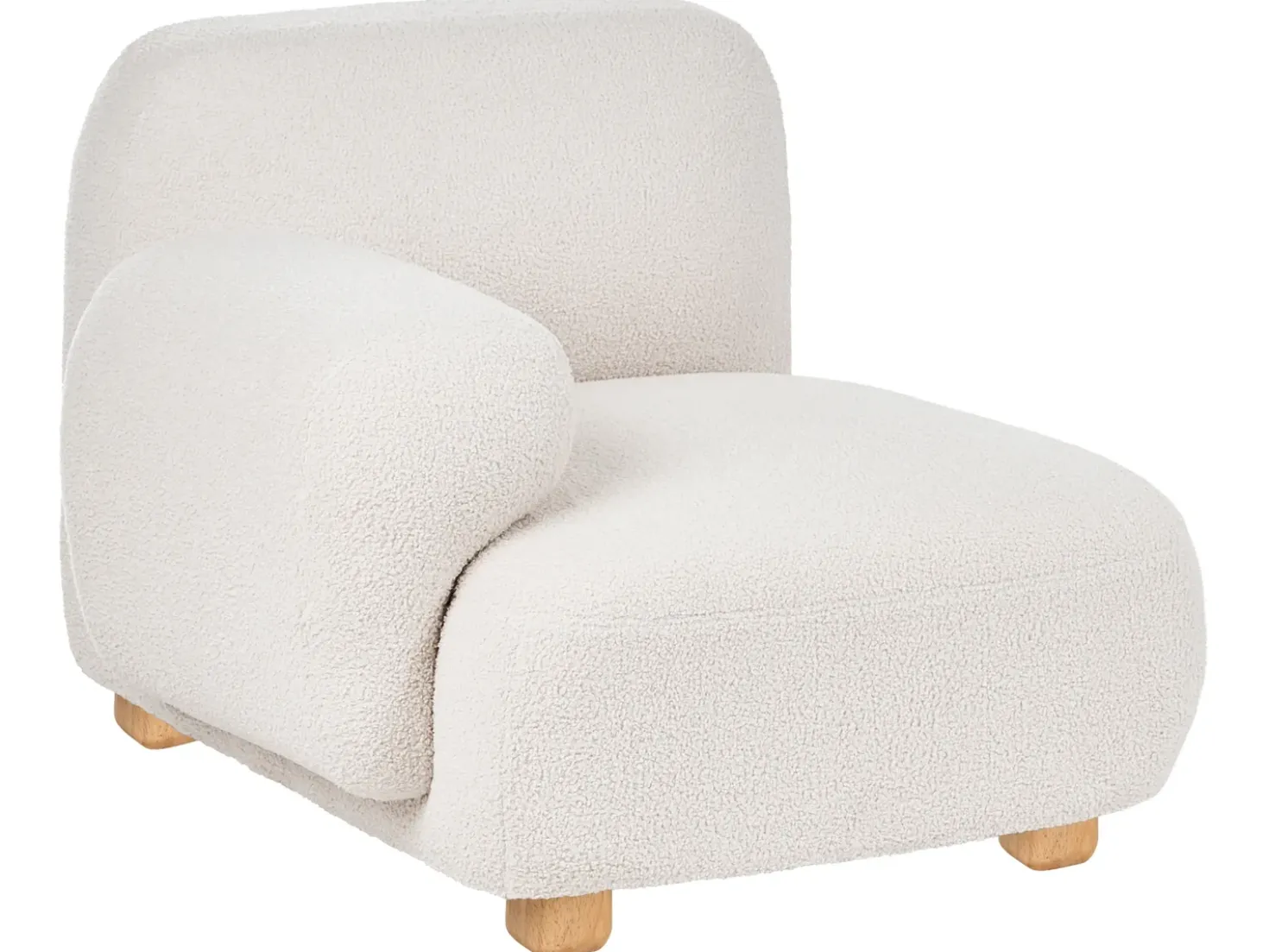 Divano modulare 2 posti AMLI Bouclé Bianco sporco