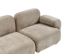 Divano modulare 3 posti AMLI Tessuto Beige con ottomana