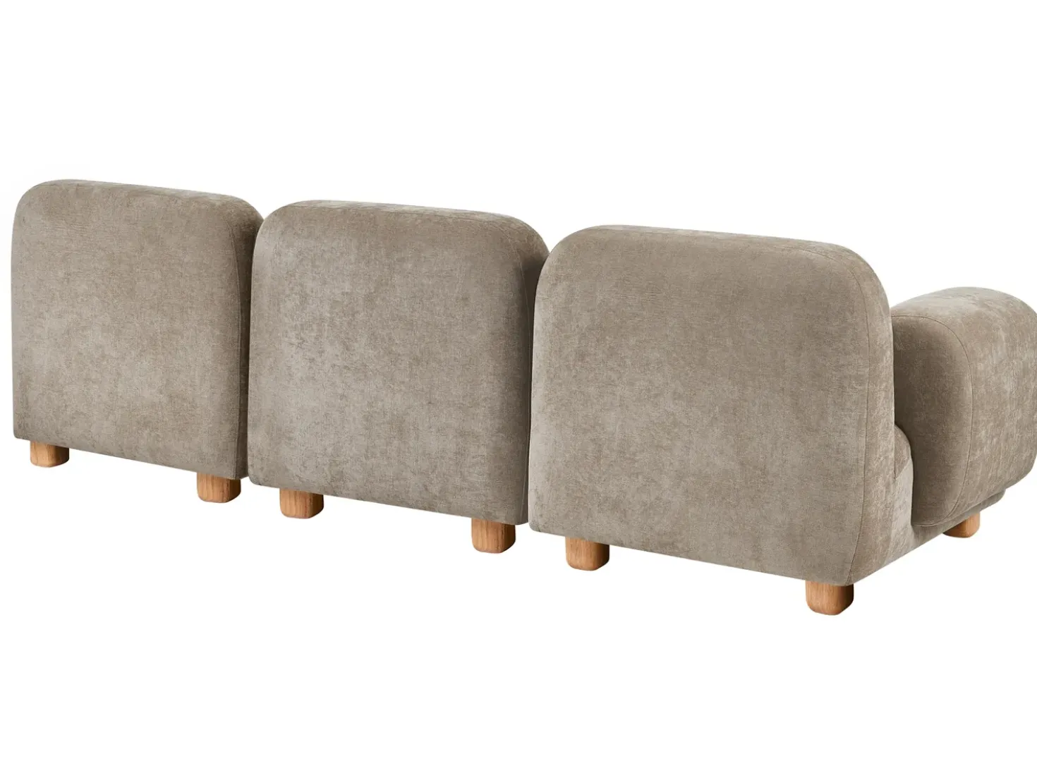 Divano modulare 3 posti AMLI Tessuto Beige con ottomana