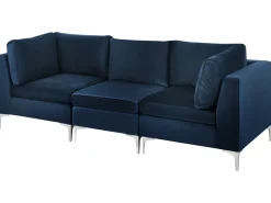 Divano modulare 3 posti EVJA Velluto Blu marino