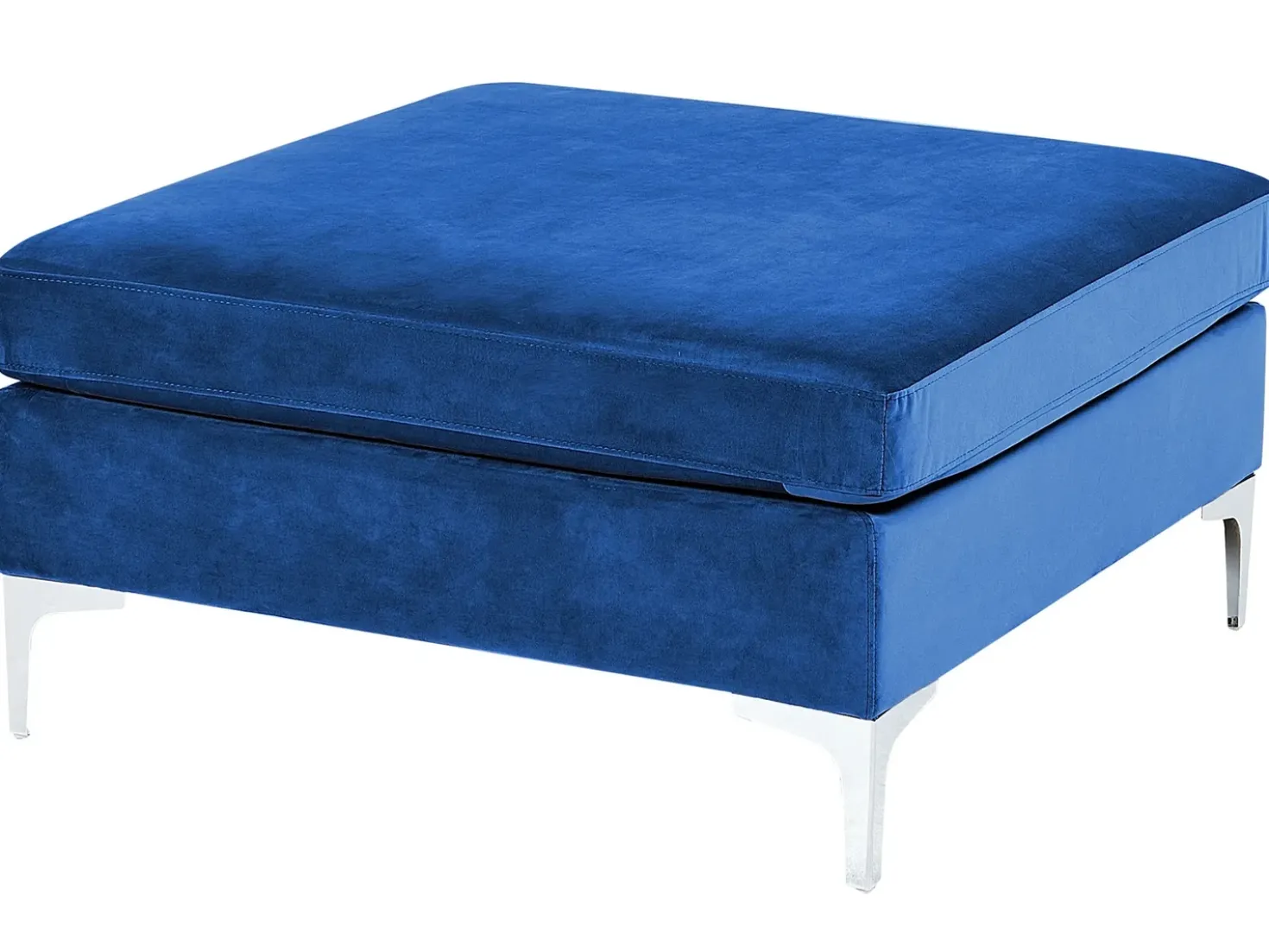 Divano modulare 3 posti EVJA Velluto Blu marino con ottomana