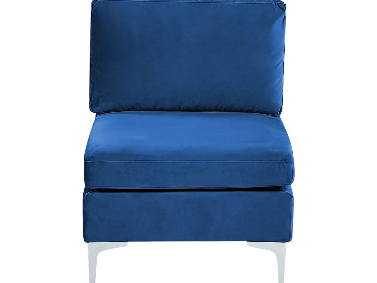 Divano modulare 3 posti EVJA Velluto Blu marino con ottomana