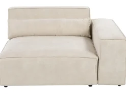 Divano modulare 3 posti HELLNAR Velluto Beige chiaro con ottomana