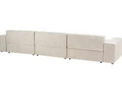 Divano modulare 3 posti HELLNAR Velluto Beige chiaro con ottomana