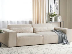 Divano modulare 2 posti HELLNAR Velluto Beige chiaro