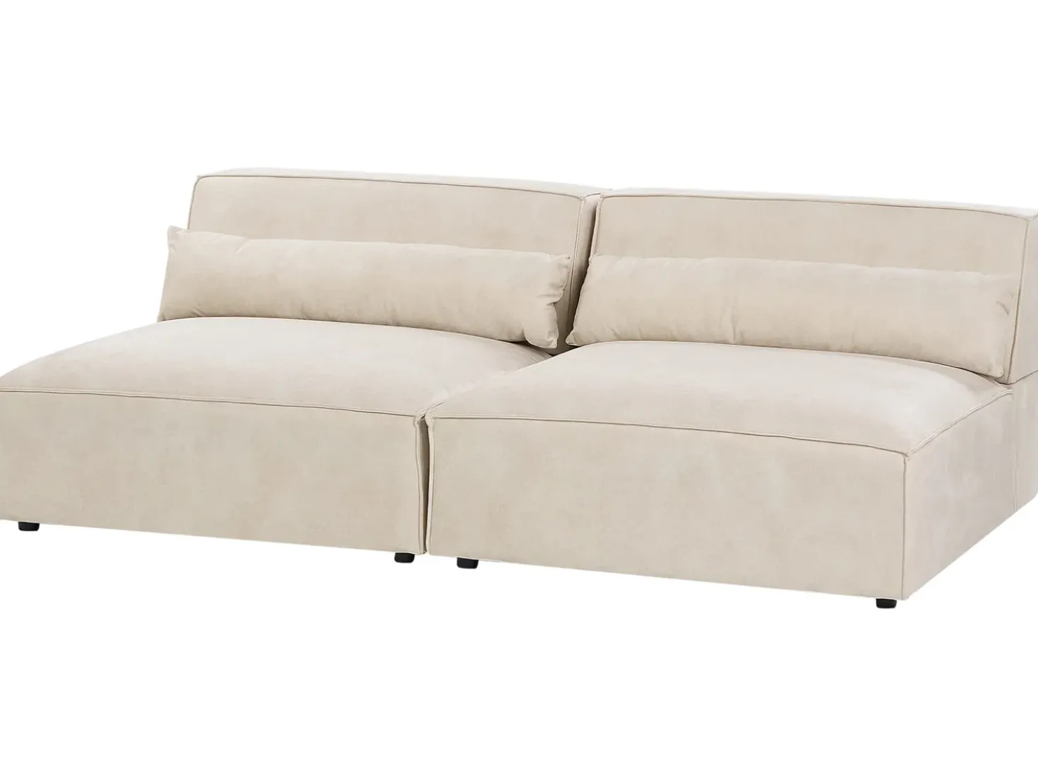 Divano modulare 2 posti HELLNAR Velluto Beige chiaro