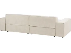 Divano modulare 3 posti HELLNAR Velluto Beige chiaro con ottomana