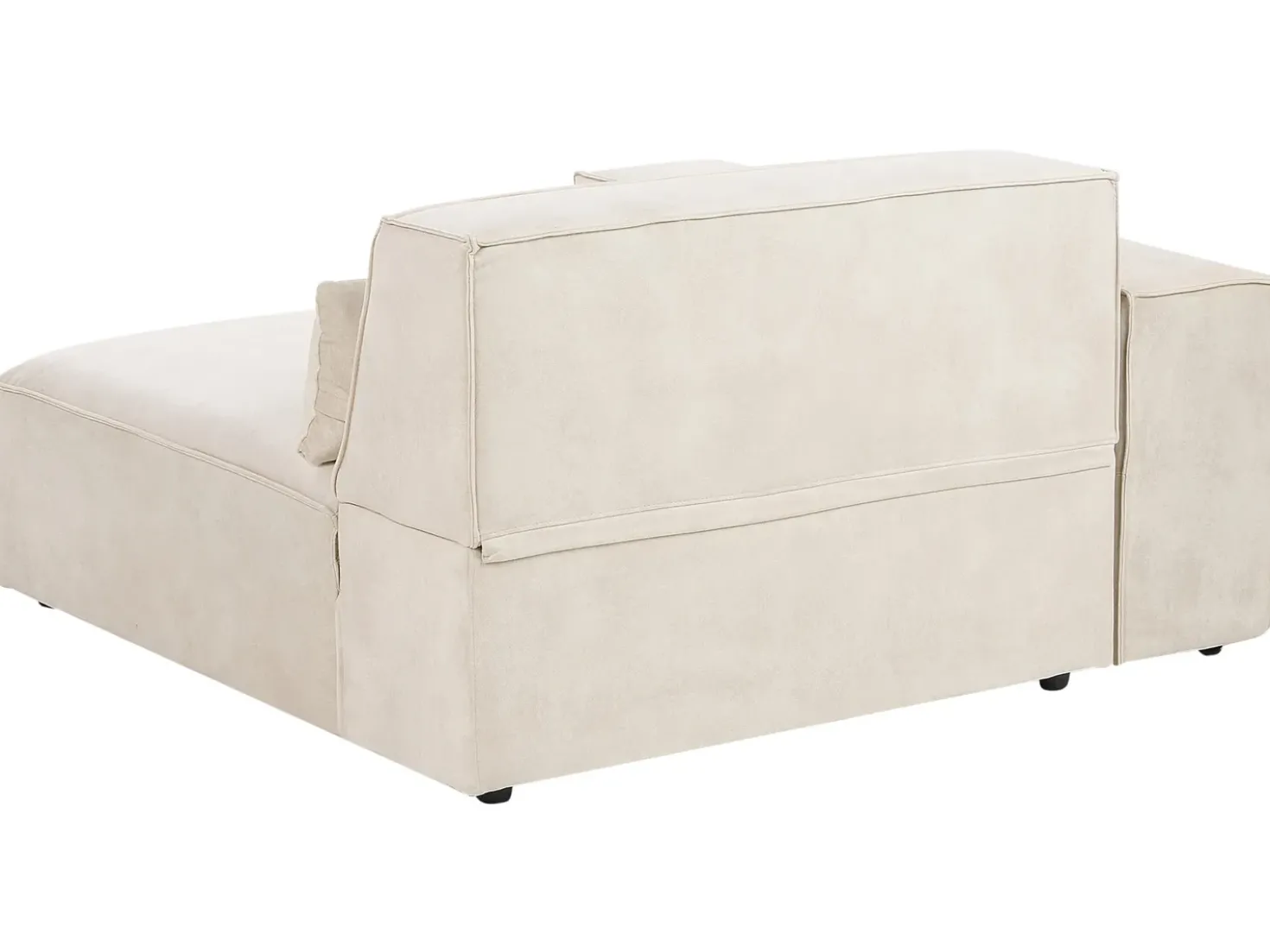 Divano modulare 3 posti HELLNAR Velluto Beige chiaro con ottomana