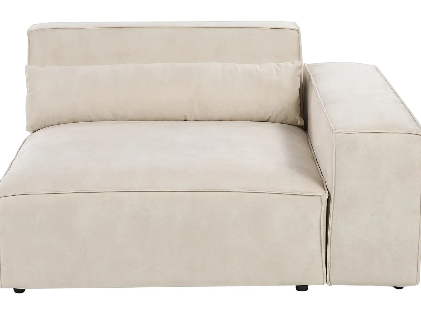 Divano modulare 3 posti HELLNAR Velluto Beige chiaro con ottomana