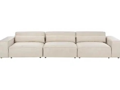 Divano modulare 3 posti HELLNAR Velluto Beige chiaro