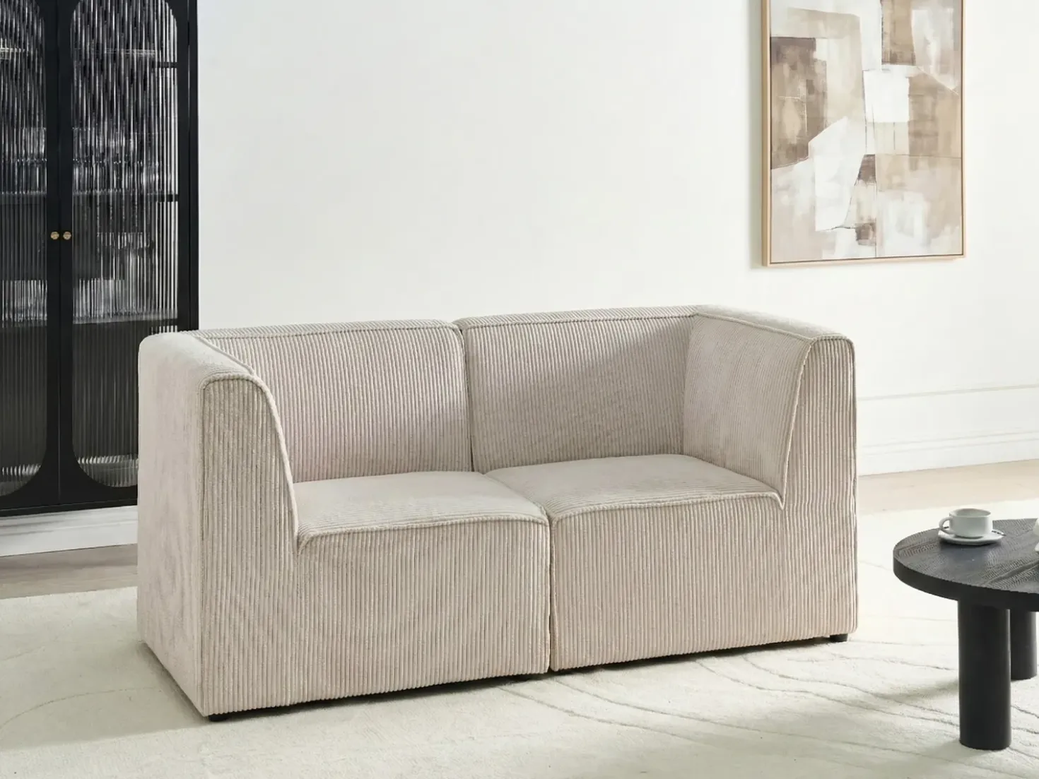 Divano modulare 2 posti LEMVIG Velluto a coste Beige