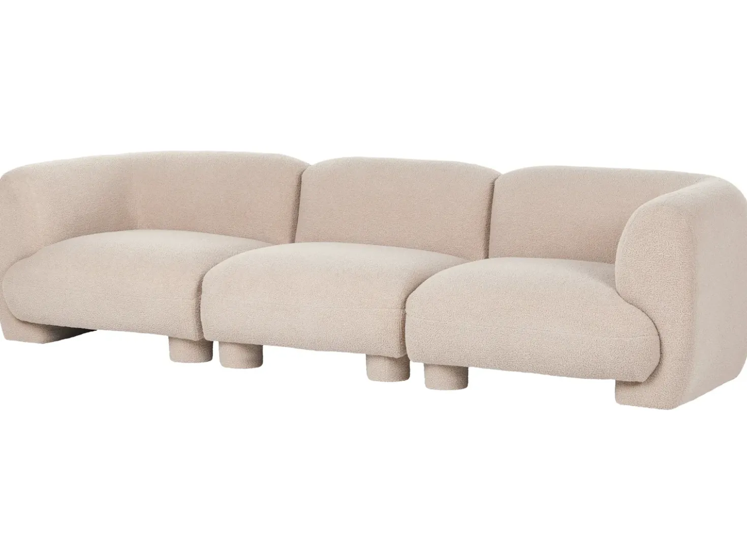 Divano modulare 3 posti MJALBI Bouclé Beige