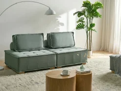 Divano modulare 2 posti TIBRO Tessuto Verde chiaro