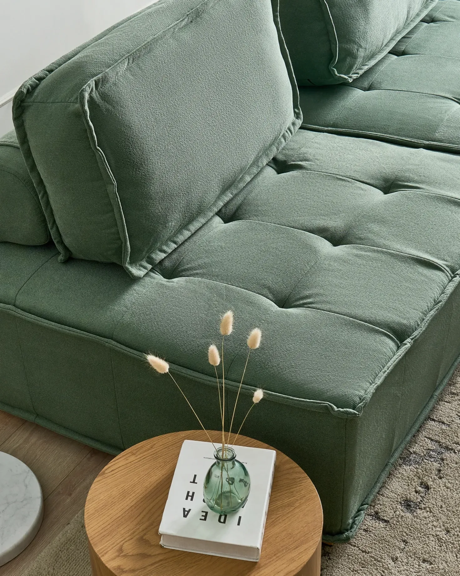 Divano modulare 2 posti TIBRO Tessuto Verde chiaro