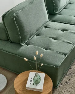 Divano modulare 3 posti TIBRO Tessuto Verde chiaro
