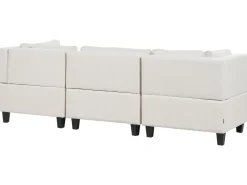 Divano modulare 3 posti UNSTAD Tessuto Beige chiaro con ottomana