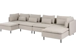 Divano modulare a U 4 posti EGERIS Tessuto Beige