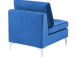 Divano modulare a U 6 posti EVJA Velluto Blu marino con ottomana