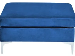 Divano modulare a U 6 posti EVJA Velluto Blu marino con ottomana