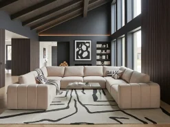 Divano modulare a U 8 posti KIVVIK Bouclé Beige