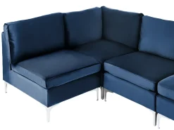 Divano modulare a U 6 posti EVJA Velluto Blu marino