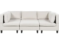 Divano modulare a U 5 posti UNSTAD Tessuto Beige chiaro con ottomana