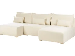 Divano modulare a U NERBO Bouclé Bianco sporco