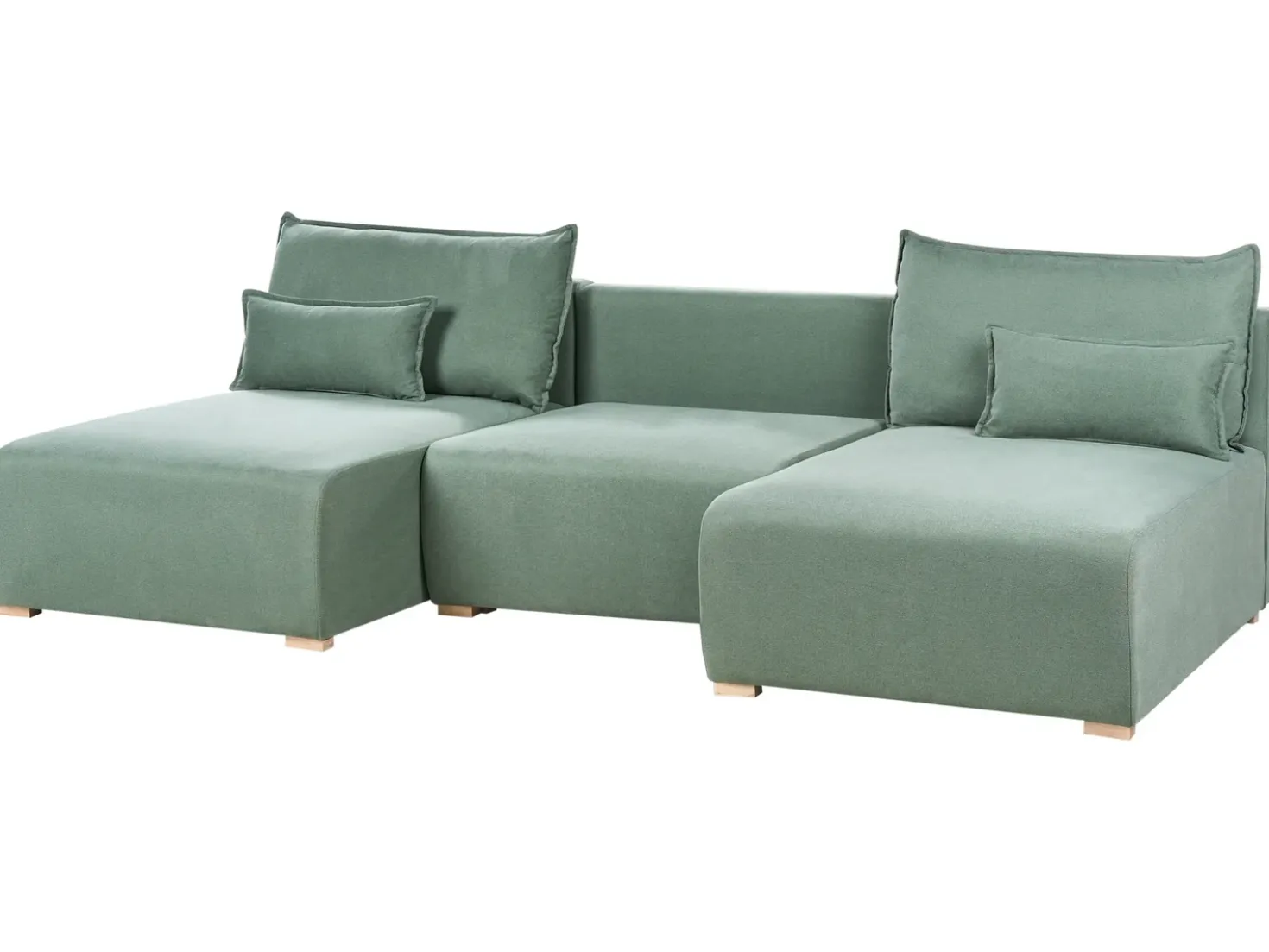 Divano modulare a U NERBO Tessuto Verde chiaro