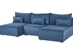 Divano modulare a U NERBO Tessuto Blu