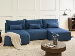 Divano modulare a U NERBO Tessuto Blu
