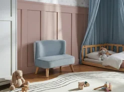 Divano per bambini RISBY Velluto Azzurro