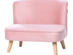 Divano per bambini RISBY Velluto Rosa