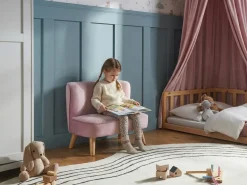Divano per bambini RISBY Velluto Rosa