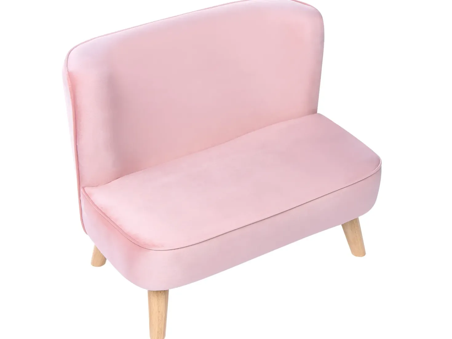 Divano per bambini RISBY Velluto Rosa