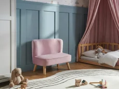 Divano per bambini RISBY Velluto Rosa