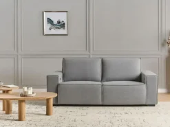 Divano reclinabile elettrico 2 posti NUKARI Tessuto Grigio
