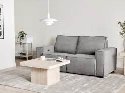 Divano reclinabile elettrico 2 posti NUKARI Tessuto Grigio