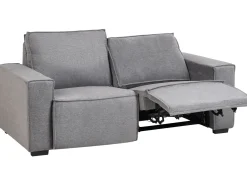 Divano reclinabile elettrico 2 posti NUKARI Tessuto Grigio