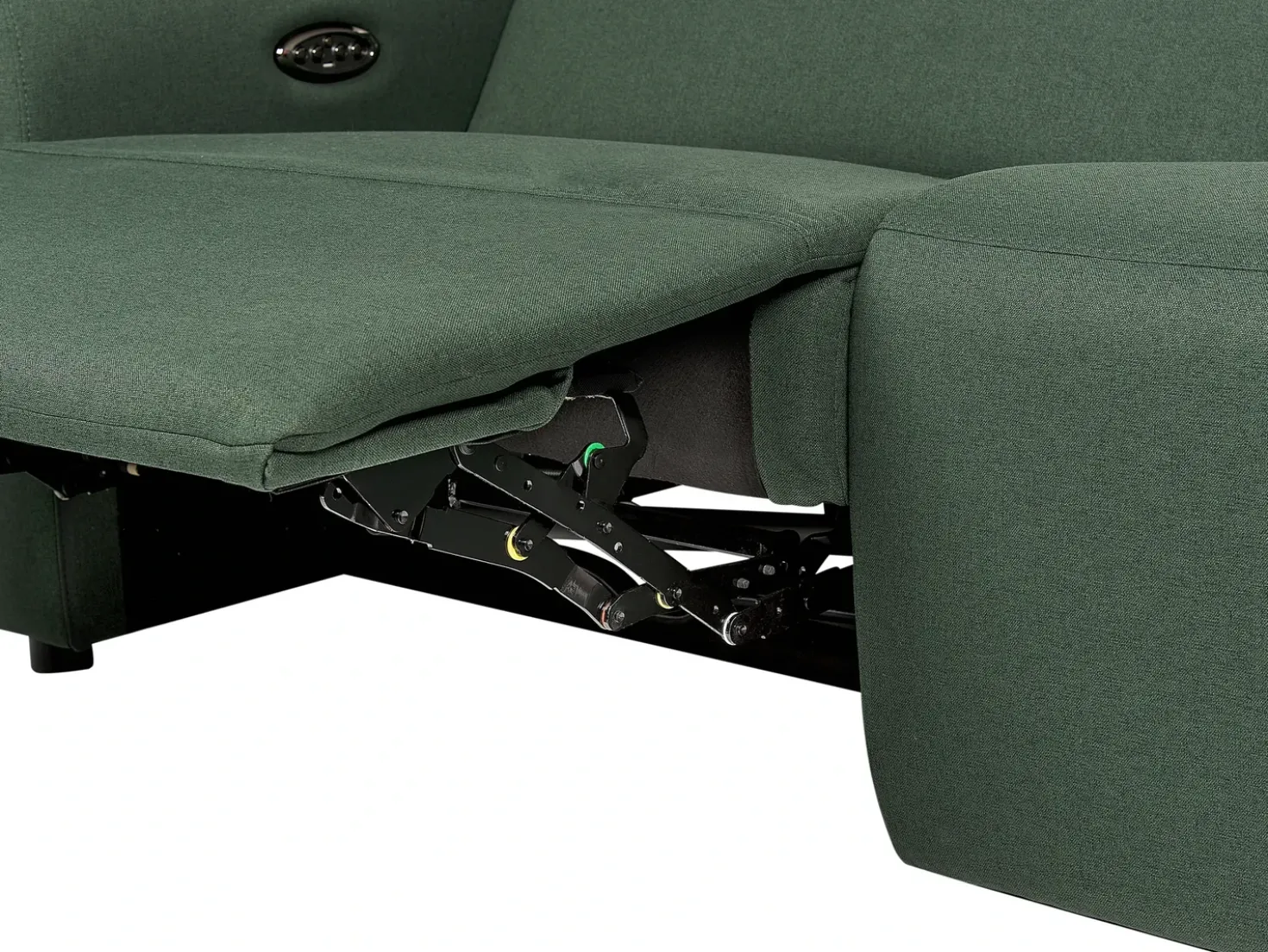 Divano reclinabile elettrico 2 posti ULVEN Tessuto Verde scuro con porta USB