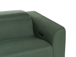 Divano reclinabile elettrico 2 posti ULVEN Tessuto Verde scuro con porta USB