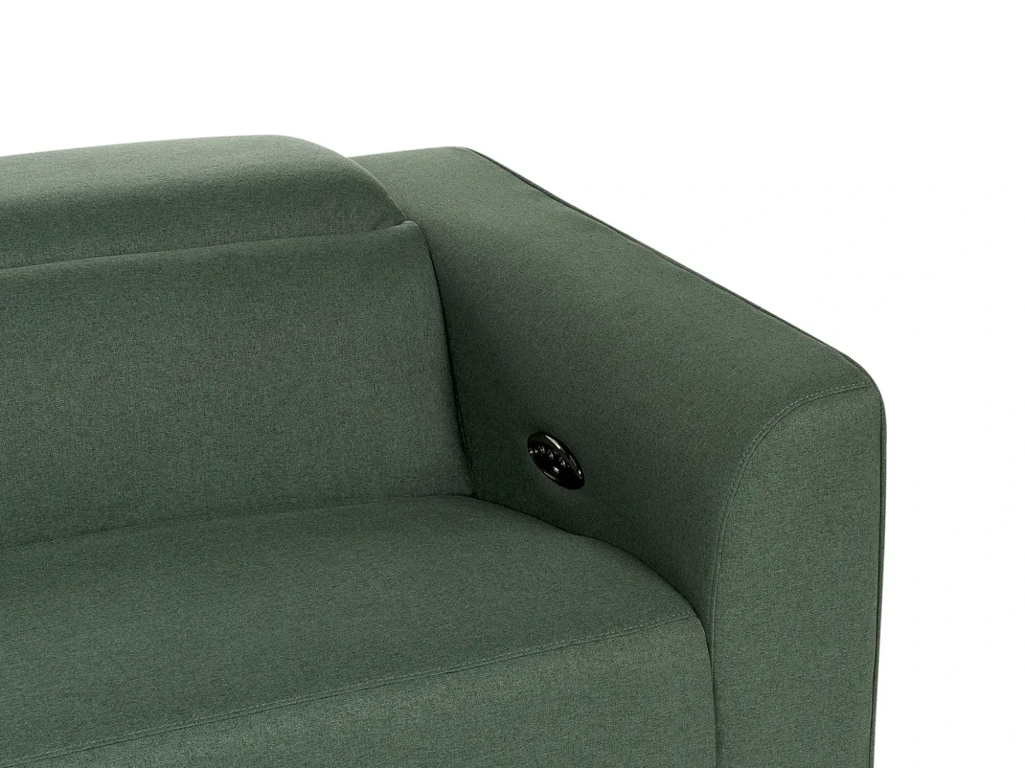 Divano reclinabile elettrico 2 posti ULVEN Tessuto Verde scuro con porta USB