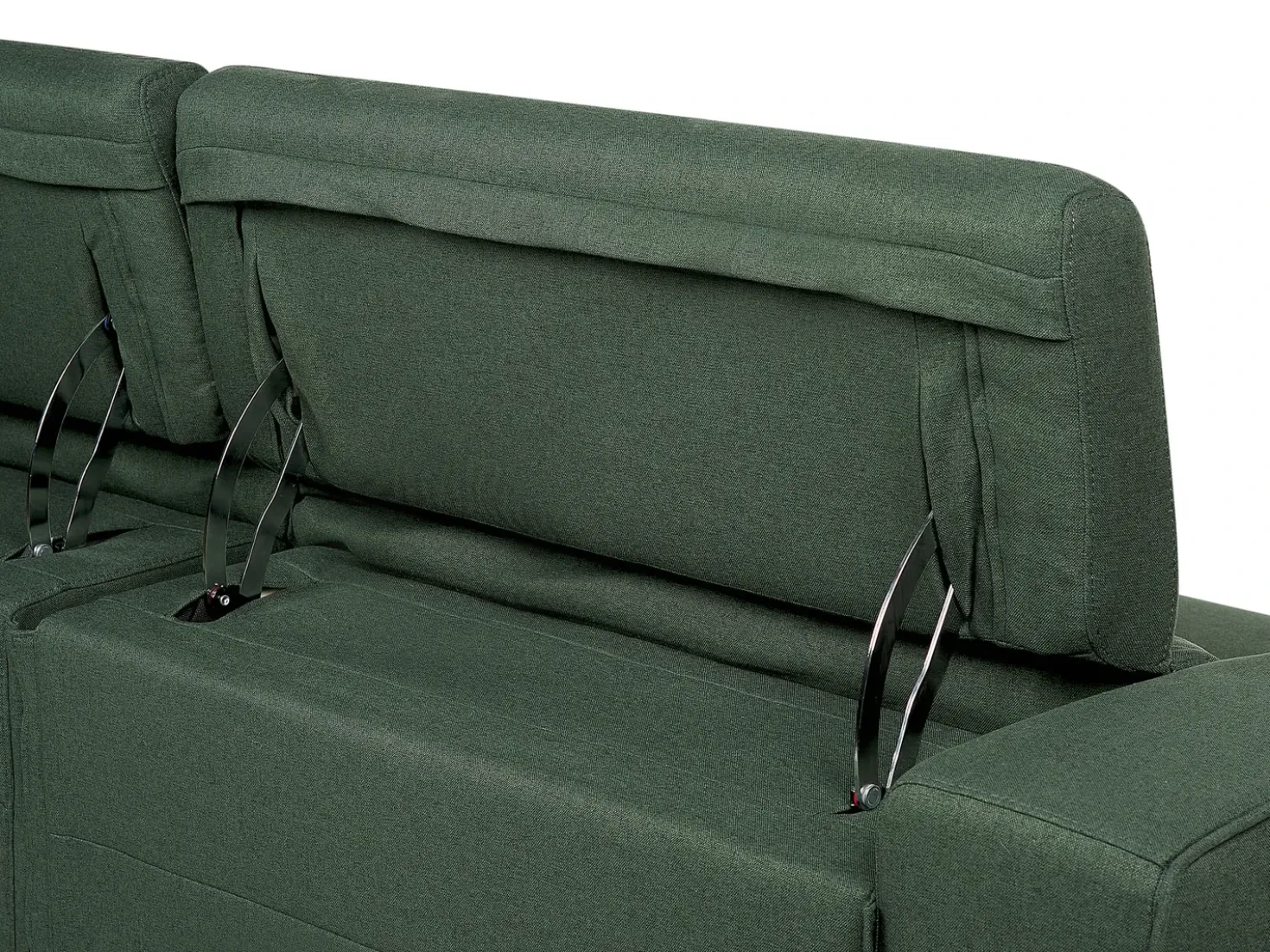 Divano reclinabile elettrico 2 posti ULVEN Tessuto Verde scuro con porta USB