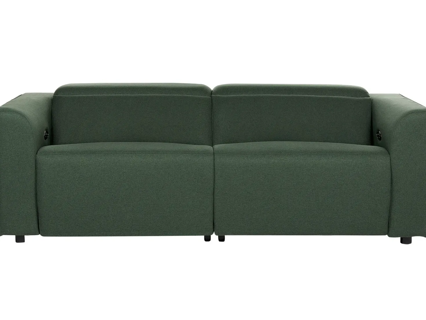 Divano reclinabile elettrico 2 posti ULVEN Tessuto Verde scuro con porta USB