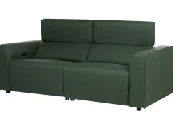 Divano reclinabile elettrico 2 posti ULVEN Tessuto Verde scuro con porta USB